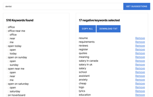 Negative Keyword Tool screenshot 1