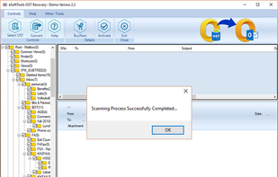 Scanning Completed Screen of OST to PST