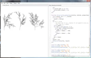 Complex example of the Lua program-mode for drawing organic shapes.