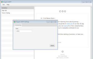 Origami SMTP screenshot 1