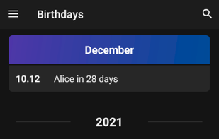 A smart birthday list