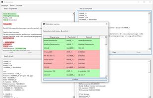 Restores personal data in ai edited text and shows missing data