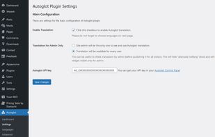 Main settings