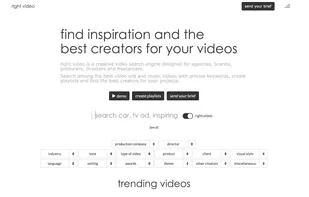 right.video screenshot - creative video search engine - homepage