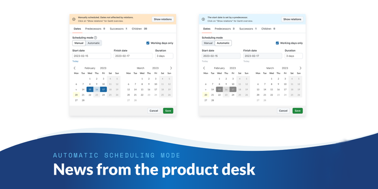 OpenProject will soon introduce automatic scheduling for enhanced project management image
