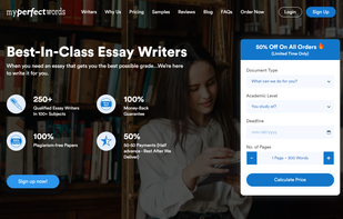 Homepage for MyPerfectWords