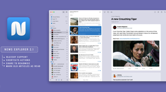 News Explorer 2.1 is now available, with Bluesky support, Shortcuts actions and more image