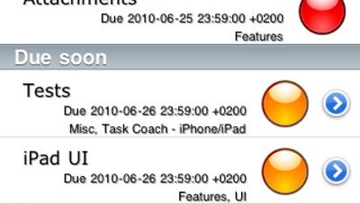 Task list (release 3.0 on iPhone)