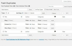 Trash Duplicate and 301 Redirect screenshot 1
