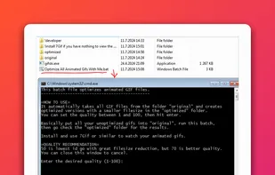 Program in action, command prompt based interface. No CLI knowledge needed.