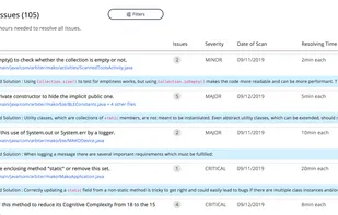 With our code analysis, you not only get the number of issues in the code but also where they are located in your code. With this, you also get suggested solutions for each issue found in your code. This is helpful for the developers to quickly fix the issues and move ahead.