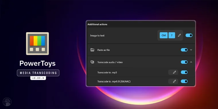 PowerToys 0.89.0 update adds new media transcoding capabilities to the Advanced Paste tool image