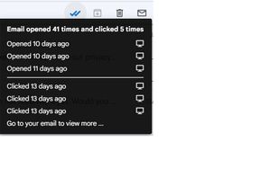 Email opens tracking and link clicks statistics.
