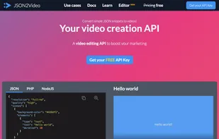 JSON2Video website