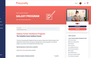 Preppally career guidance program view