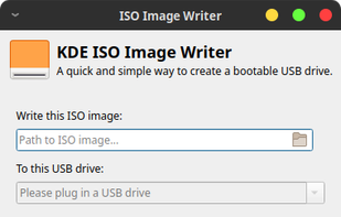 KDE ISO Image Writer screenshot 1