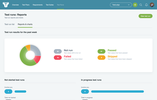 Test run reports interface
