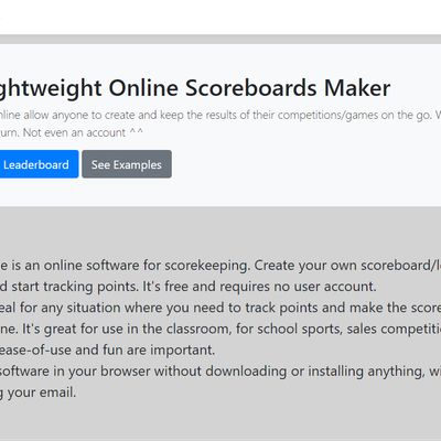 Online leaderboard maker 