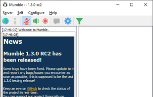 Connected to a Server (Mumble 1.3.0)