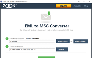 ZOOK EML to MSG Converter screenshot 1