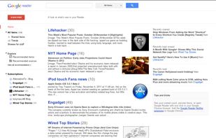 Google Reader screenshot 1