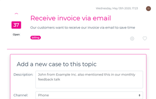 Add cases to existing feedback when they arise