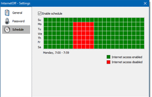 An ability to schedule the internet