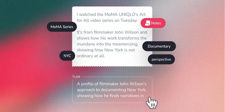 mymind introduces automatic note summarization and tagging  image