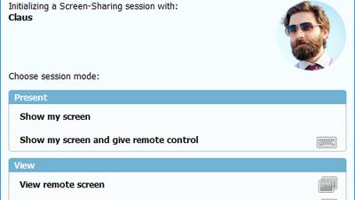 Screen sharing with Remote desktop control options