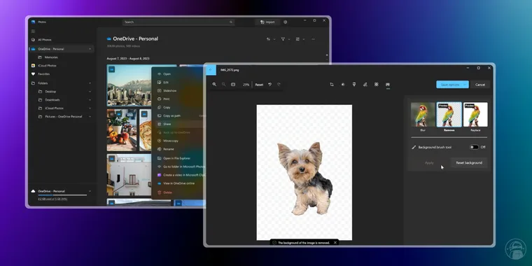 Microsoft enhances Photos app with background removal, a new timeline scrollbar, and more image