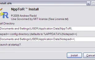 The instalation dialog