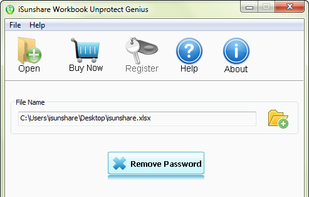 iSunshare Workbook Unprotect Genius screenshot 1