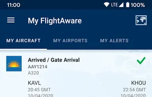 FlightAware screenshot 1