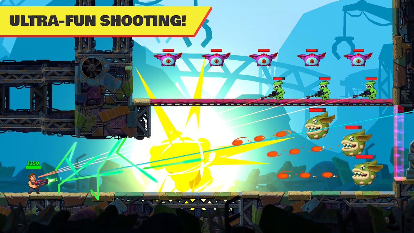 Mr Autofire: Light-hearted, 2D side-scrolling run and gun shooter |  AlternativeTo