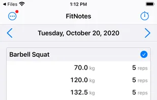 FitNotes iOS screenshot 1
