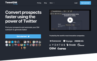 TweetDM home page