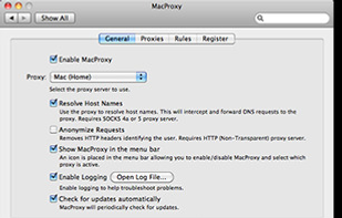 MacProxy screenshot 1