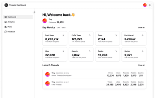 Threads Dashboard screenshot 1