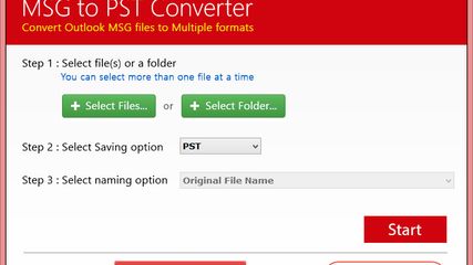 Select MSG Files or Folder having Files and Choose PST format for conversion
