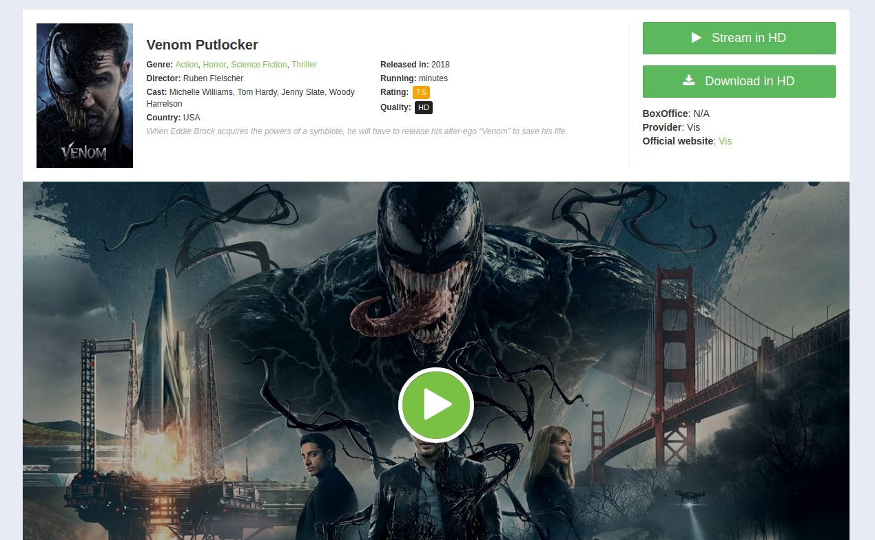 Venom 2018 sale online putlocker