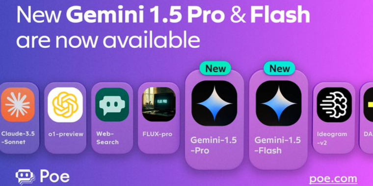 Google launches upgraded Gemini 1.5 Pro and Gemini 1.5 Flash on Poe image