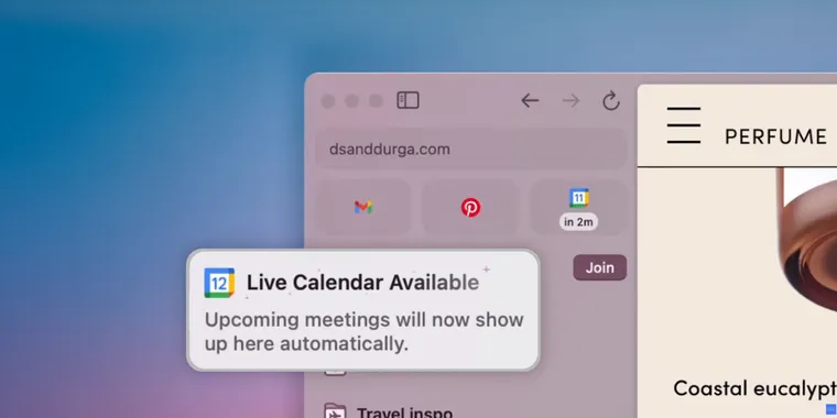 Arc browser update 1.47.1 introduces live calendar, enhanced command bar, and PiP mode image