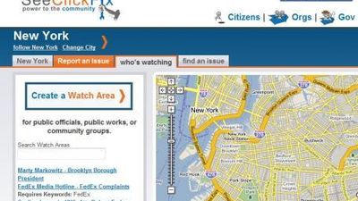 Screenshot of the web application for the Brooklyn area.