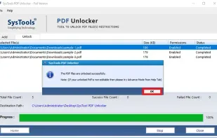 The PDF Files are Unlocked Successfully.