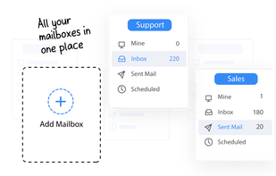 Get all your mailboxes like sales@, help@ in one place.