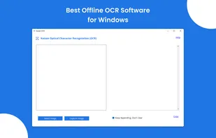 The Kaizen OCR app features a minimal, distraction-free interface that lets you select or capture images, extract text in seconds, and even append multiple results — all while working fully offline.
