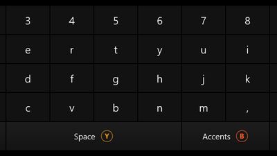 Plain virtual keyboard (Xbox One themed)