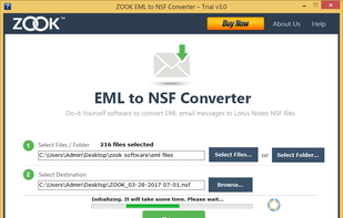 ZOOK EML to NSF Converter screenshot 1