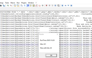 Search Results displayed in Notepad++
