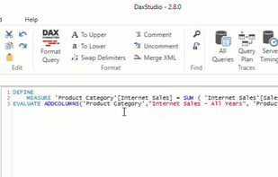 Dax studio screenshot 1